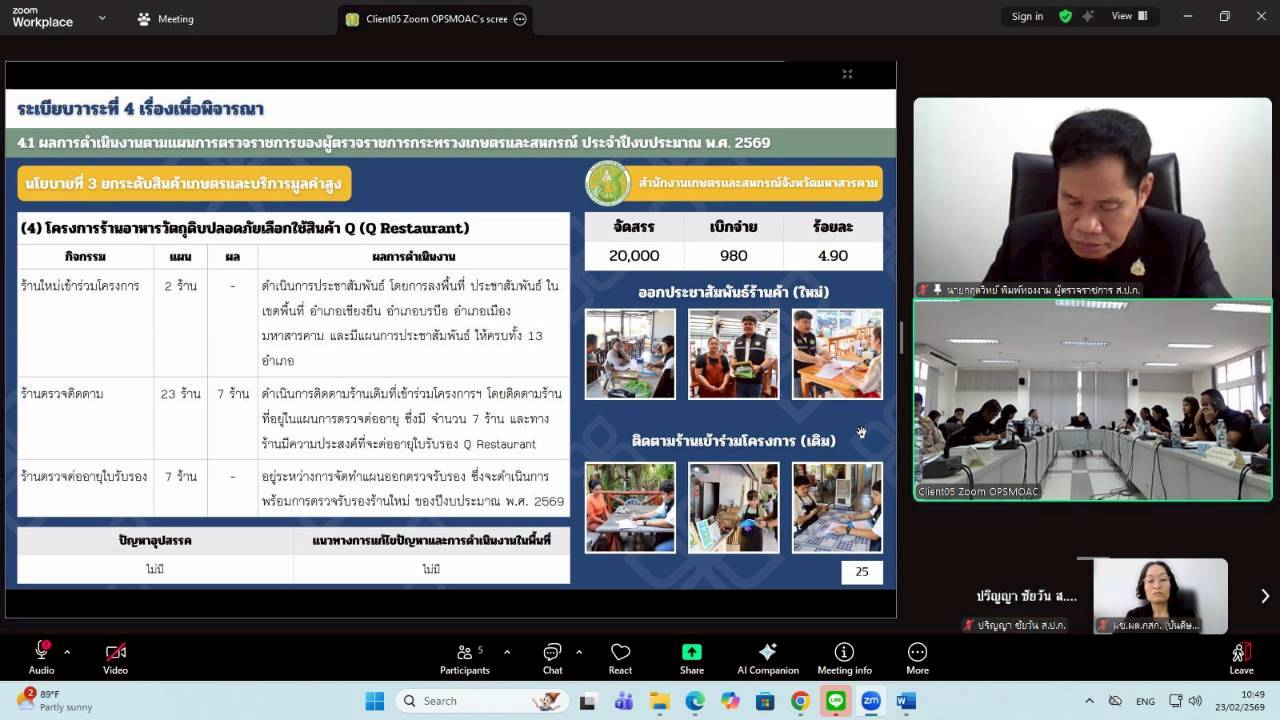 title - ผู้ตรวจราชการ ส.ป.ก. เข้าร่วมการประชุมตรวจติดตามการดำเนินงานตามแผนการตรวจราชการ ของผู้ตรวจราชการกระทรวงเกษตรและสหกรณ์ ประจำปีงบประมาณ พ.ศ. 2569 รอบที่ 1 ในเขตตรวจราชการที่ 12 จังหวัดมหาสารคาม